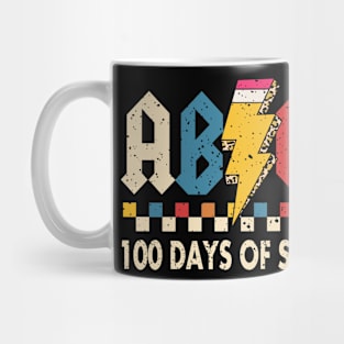 Boys Girls Teachers Rock 100 Days Of School ABCD 100th Day Mug